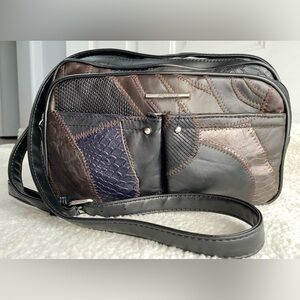 Vintage Jaclyn Smith Leather Patchwork Shoulder Bag